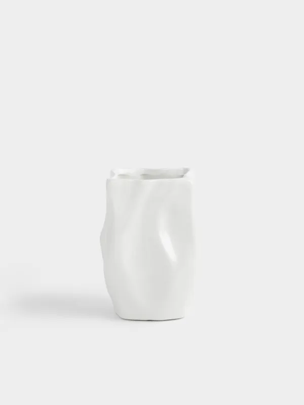 Подставка для кухонных принадлежностей, 15 см, керамика D, молочная, Волнистый край, Crumple, image-0