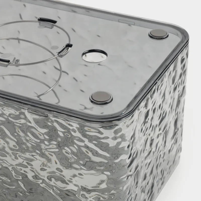 Бокс для бумажных салфеток, 19х12 см, с пружиной, пластик/металл, серый, Renaissance clear, image-4