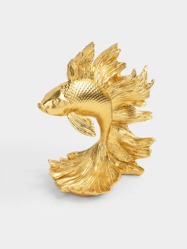 Статуэтка, 20 см, полирезин, золотистая, Рыбка, Goldfish, image-0