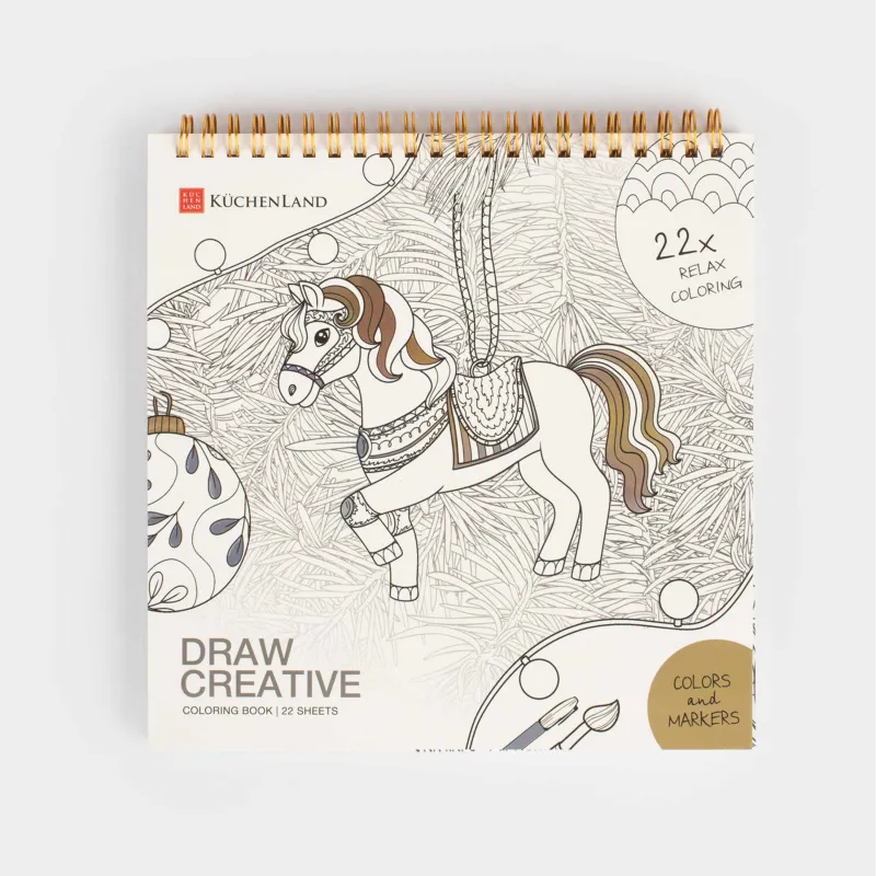 Альбом для раскрашивания, 21х21 см, 22 листа, Узоры, Draw creative