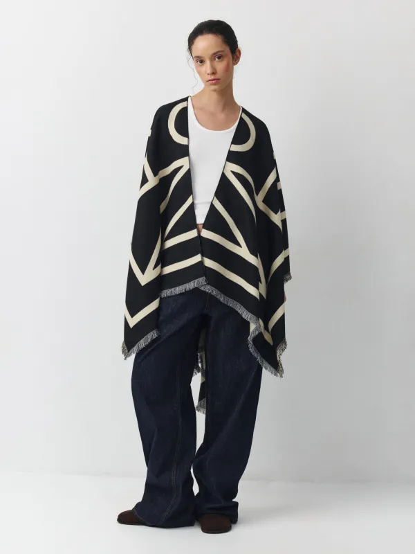 Пончо двустороннее с бахромой, Poncho, image-1