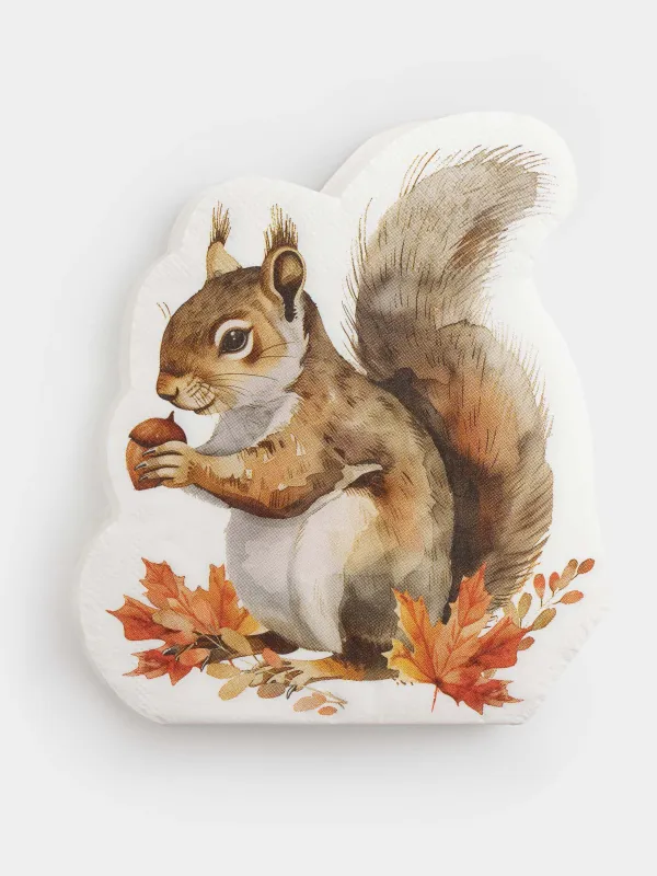 Салфетки бумажные, 28х32 см, 20 шт, фигурные, коричневые, Белка, Forest symphony, image-0