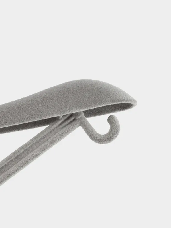 Вешалка-плечики, 46 см, для пиджаков и верхней одежды, флок, серая, Household, image-4