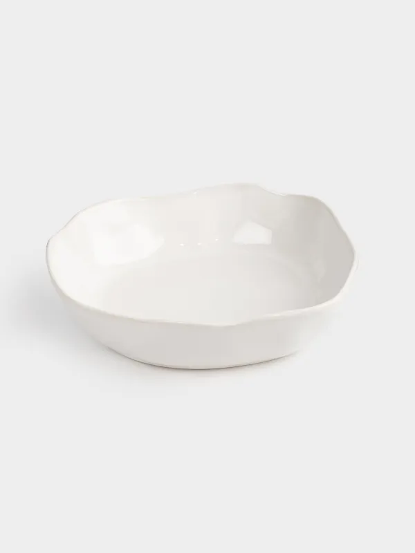 Салатник, 21х5 см, 770 мл, керамика, белый, Неровный край, Bumpy, image-1