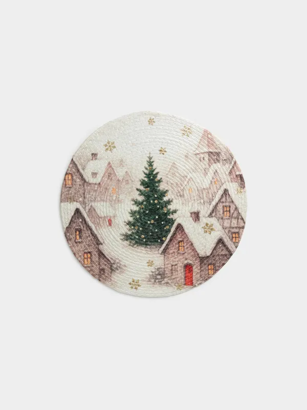 Салфетка под приборы, 38 см, Елка, Swivel print, image-0