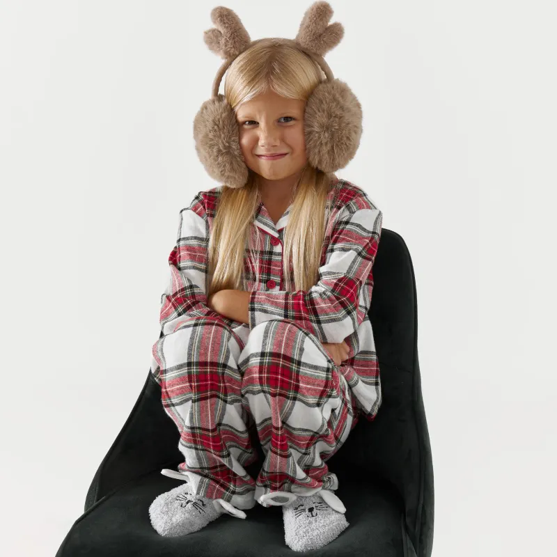 Наушники меховые, 30 см, искусственный мех, коричневые, Рожки, Deer toy