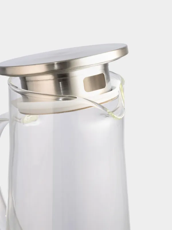 Кувшин, 1,3 л, с крышкой-фильтром, стекло Б/сталь, Pyramid, image-5