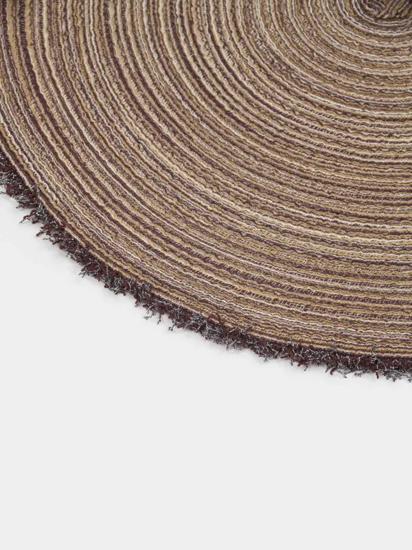 Салфетка под приборы, 38 см, с бахромой, полиэстер, круглая, коричневая, Rotary, image-3