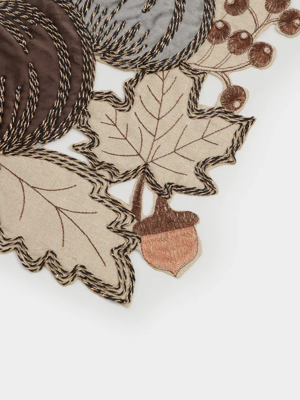 Салфетка под приборы, 30х45 см, Тыквы в листьях, Autumn pumpkin, image-1