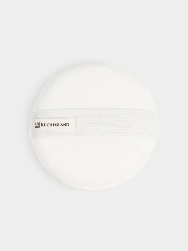 Мочалка-губка для мытья лица и тела, 13 см, с держателем, нейлон/хлопок, бежевая, Unique spa, image-2