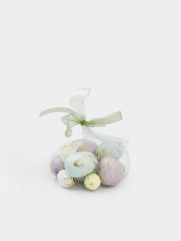 Яйца декоративные, 3 см, 12 шт, в сетке, пенопласт, Перепелиные яйца, Easter decor, image-0