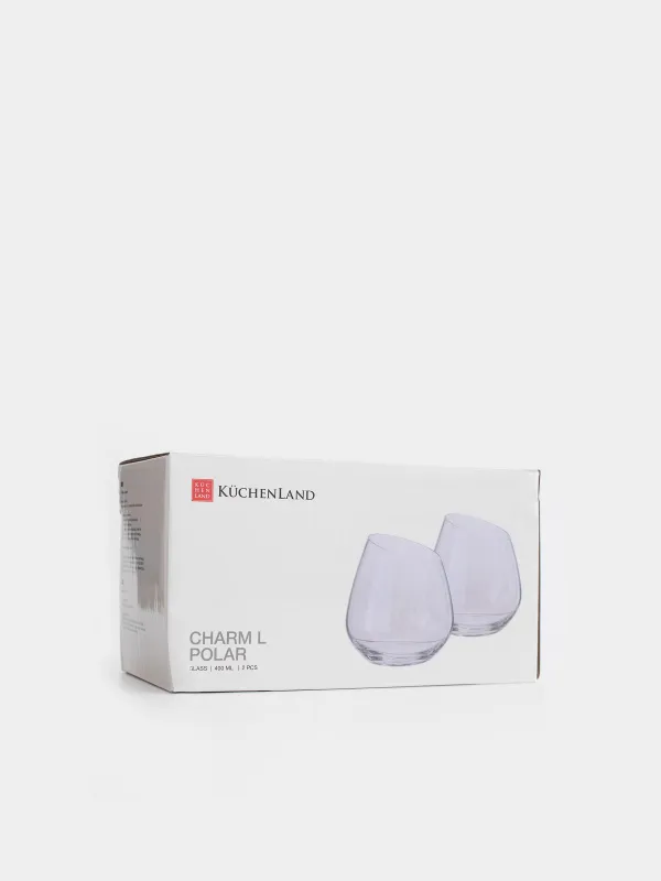 Стакан, 11 см, 400 мл, 2 шт, кристальное стекло, перламутр, Charm L polar, image-2