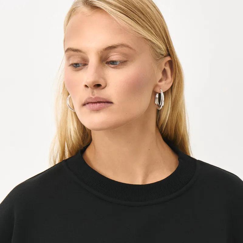 Серьги-пусеты, 3 см, 2 шт, металл/стразы, серебристые, Кристаллы, Jewelry crystal