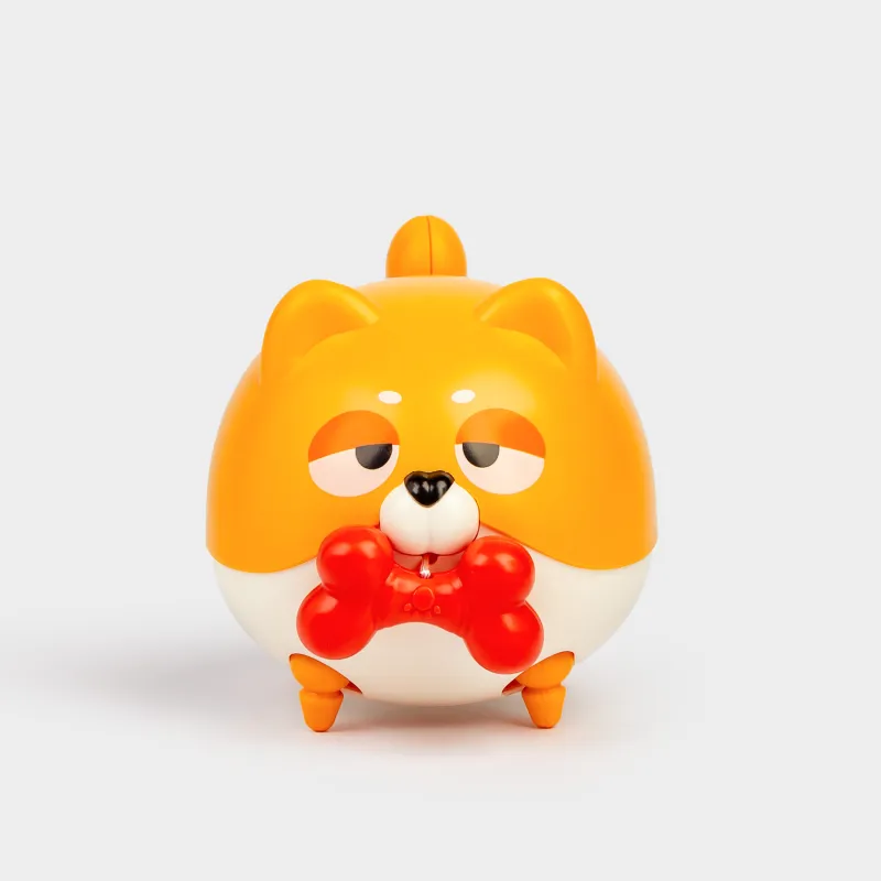 Игрушка, 14х8 см, заводная, пластик, коричневая, Собака с косточкой, Game