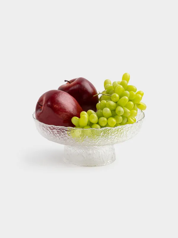 Ваза для фруктов, 20х8 см, на ножке, Nautilus silver, image-4