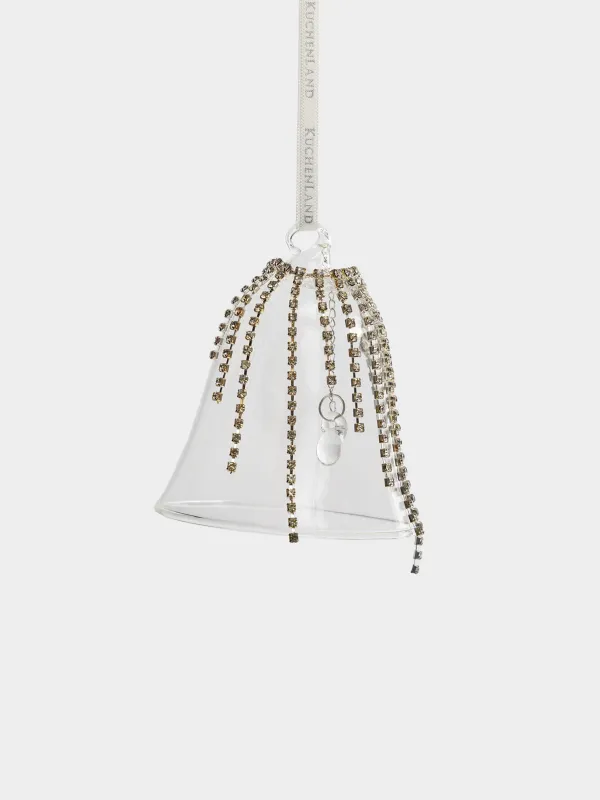 Игрушка елочная, 9 см, Колокольчик с кристаллами, Ball crystal, image-1