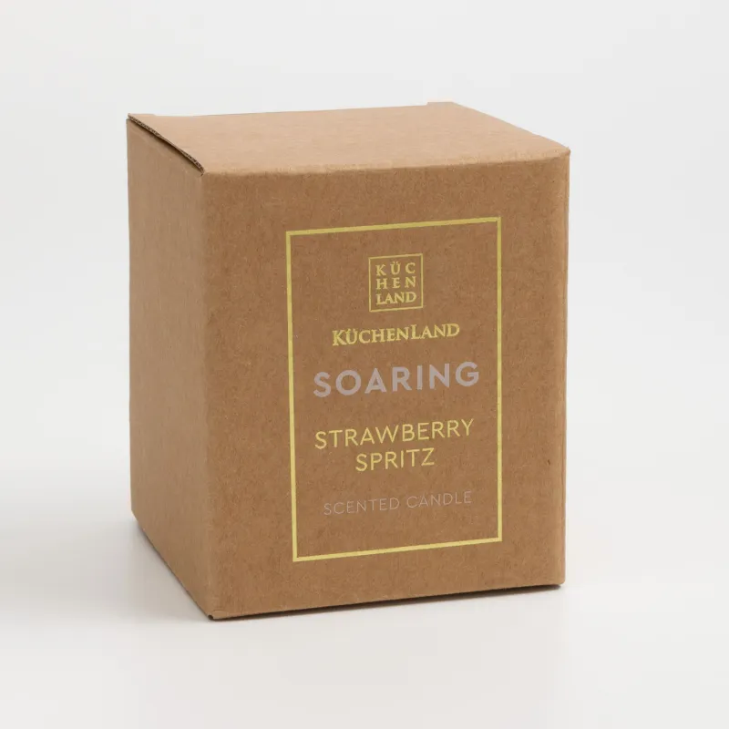 Свеча ароматическая, 9 см, в подсвечнике, стекло, Strawberry Spritz, Soaring, image-3