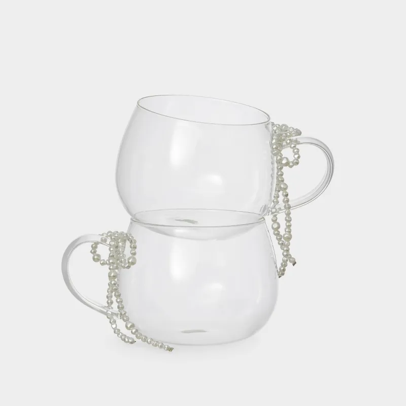 Кружка, 450 мл, 2 шт, стекло Б/пластик, Бант, Pearl Antarctica