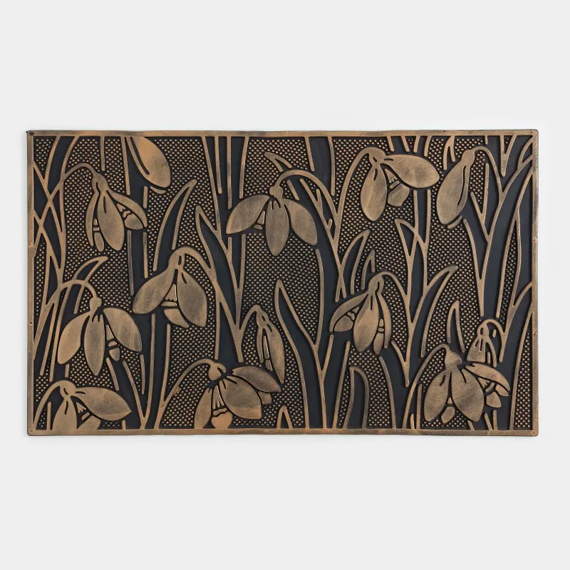Коврик придверный, 45х75 см, резина, черно-бронзовый, Подснежники, Home deco