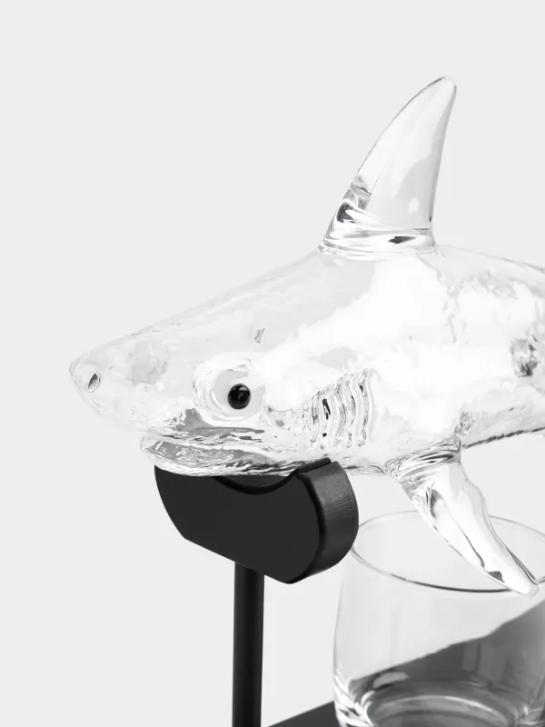 Набор для напитков, 2 перс, 3 пр, на подставке, графин/стаканы, стекло/дерево, Акула, Bar, image-1