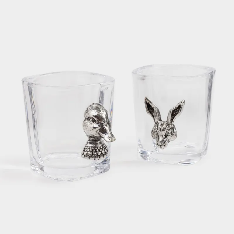 Набор для водки, 4 перс, 5 пр, графин/стопки, стекло/металл, Лесные животные, Lux elements, image-2