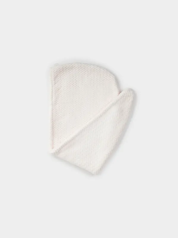 Полотенце-тюрбан для волос, 59х20 см, флис, молочное, Ratine, image-1