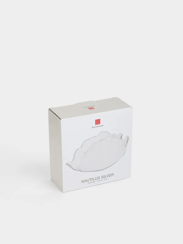 Салатник, 19х15 см, 270 мл, стекло, с серебристым кантом, Лепесток, Nautilus silver, image-4