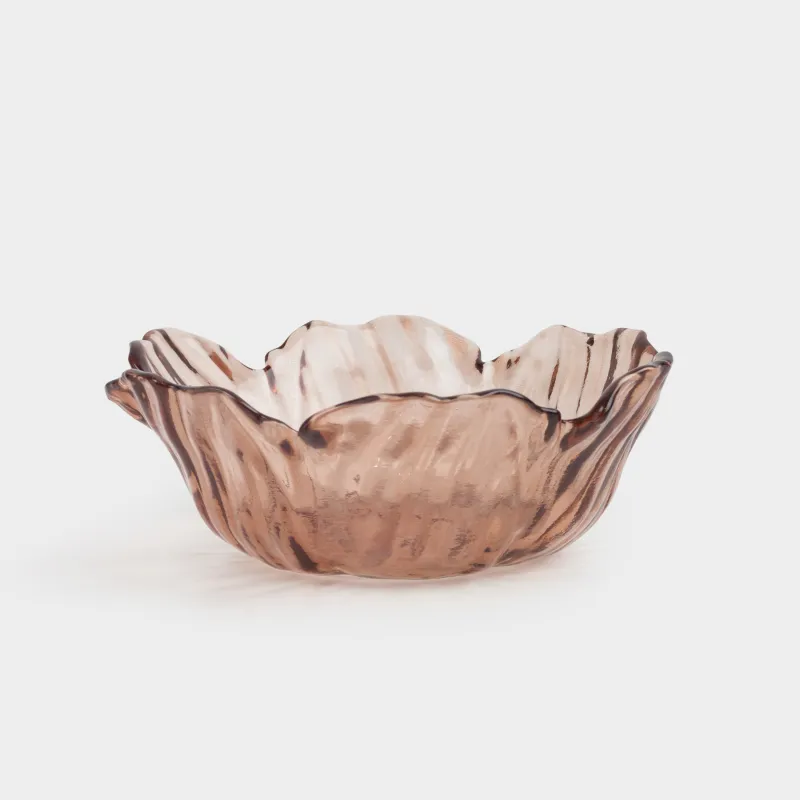 Салатник, 15х6 см, 320 мл, стекло, коричневый, Цветок, Sahara