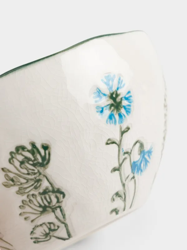 Салатник, 16х8 см, Луговые цветы на кракелюре, Floral meadow, image-2