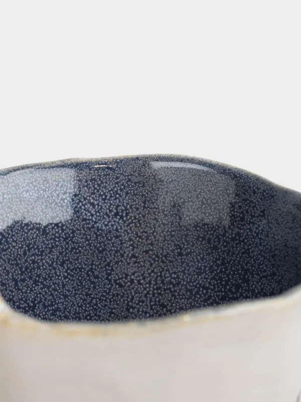 Кружка, 300 мл, фарфор P, молочно-синяя, Неровный край, Crumple color, image-3