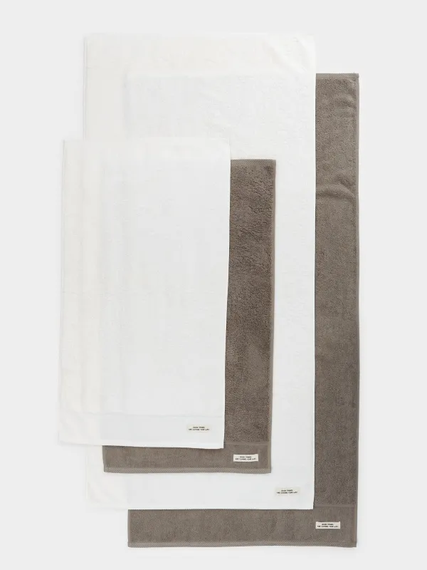 Комплект полотенец, 50х90/70х140 см, 4 шт, хлопок, песочный/молочный, Weltro cotton, image-1