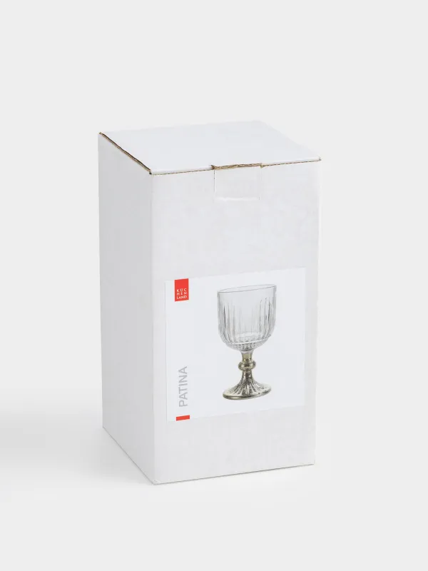 Бокал-кубок для вина, 350 мл, стекло Р, Золотистая ножка, Patina, image-4