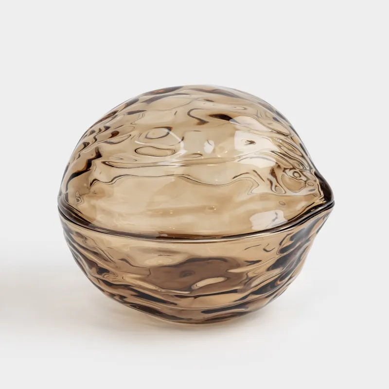 Емкость для хранения, 14х11 см, 320 мл, стекло Р, коричневая, Грецкий орех, Walnut