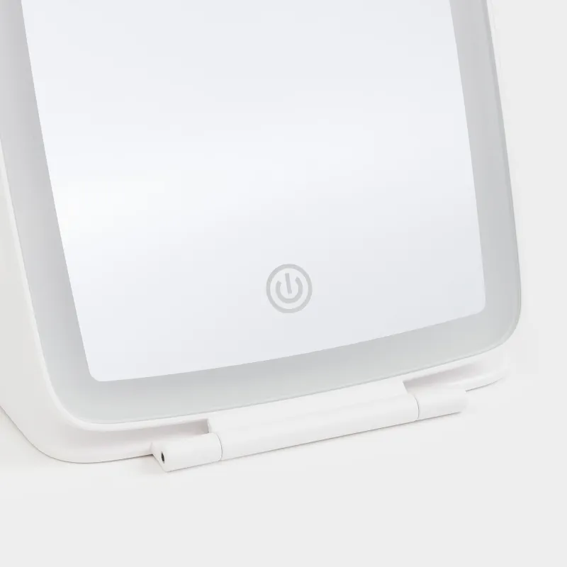 Зеркало настольное, 17х13/15x11 см, с подсветкой, складное, пластик, белое, Vesta, image-7