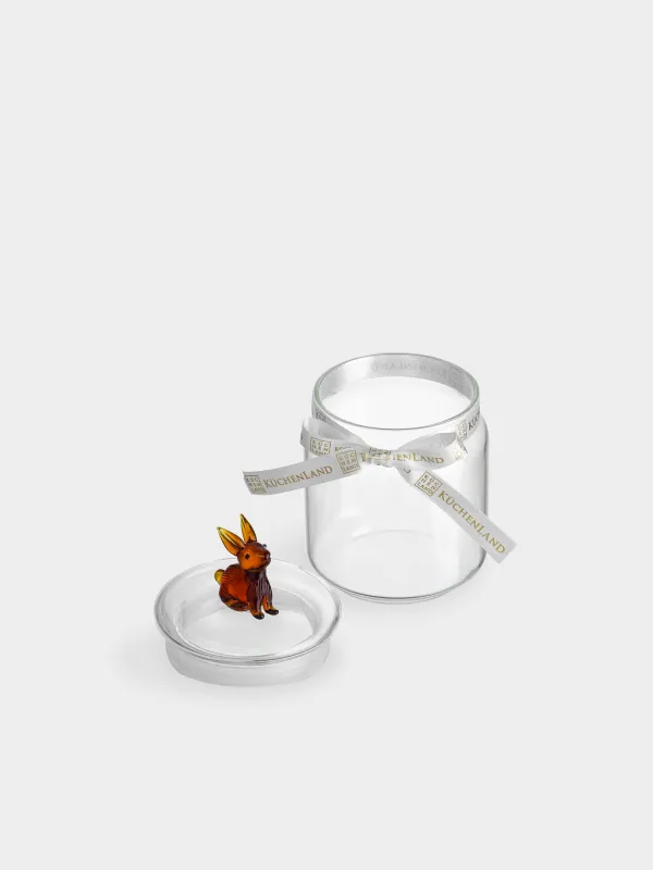Банка для сыпучих продуктов, 450 мл, стекло Б, Янтарный кролик, Clear figure, image-3
