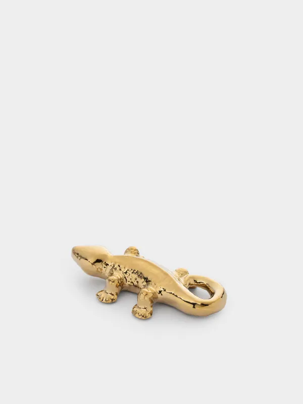 Статуэтка, 4х8 см, фарфор P, золотистая, Ящерица, Paradise garden, image-3