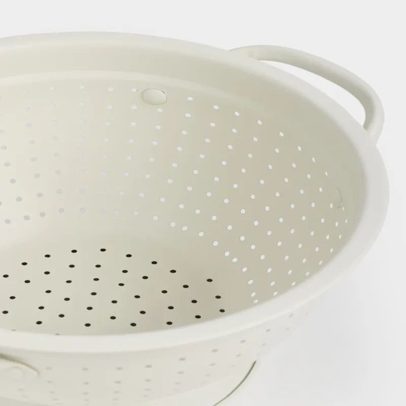 Дуршлаг, 22 см, с двумя ручками, сталь, молочный, Soft, image-3