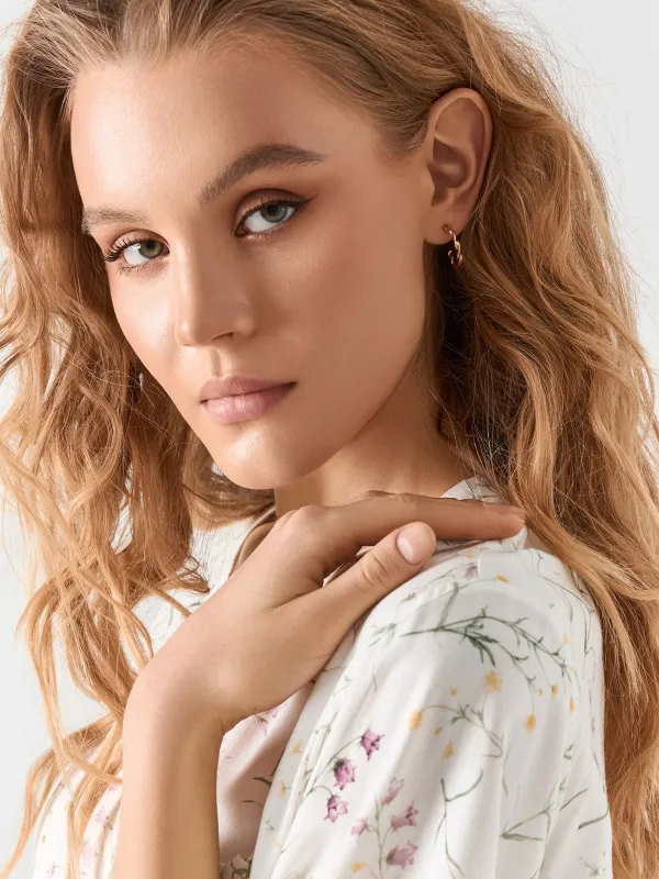 Серьги-пусеты, 1,5 см, 10 шт, металл, золотистые, Jewelry, image-5