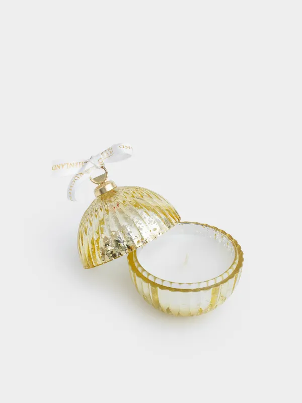 Свеча ароматическая, 8х9 см, в подсвечнике, Ceramel Machiato, Gold candle, image-1