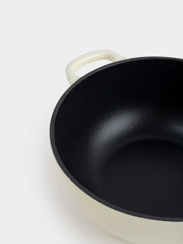 Казан, 27 см, 4,5 л, с крышкой, чугун, молочный, Light kitchen, image-6