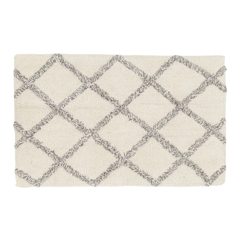 Коврик, 50х80 см, хлопок, бежевый, Ромбы, Rhombic