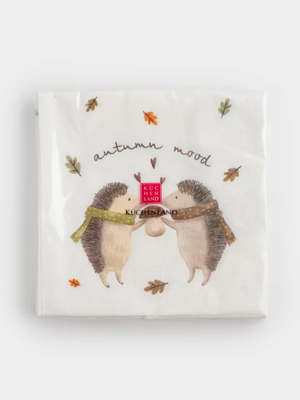 Салфетки бумажные, 33х33 см, 20 шт, Forest hedgehogs, image-3
