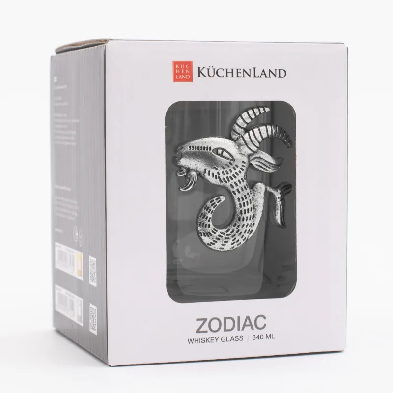 Стакан для виски, 10 см, 340 мл, стекло/металл, серебристый, Козерог, Zodiac, image-5