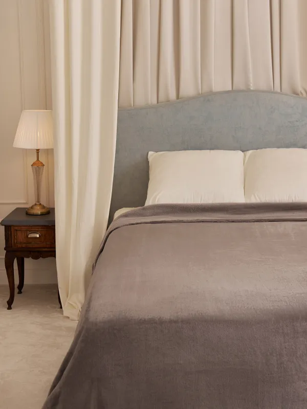 Покрывало, 220х240 см, фланель, коричневое, Flannel, image-1