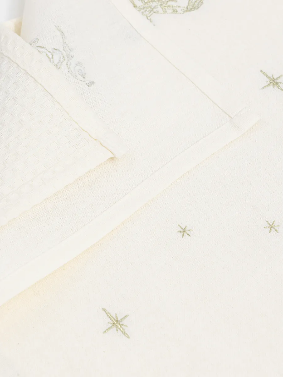 Полотенце кухонное, 40х60 см, 2 шт, хлопок, молочное/бежевое, Лошади и звезды, Stars horse, image-1