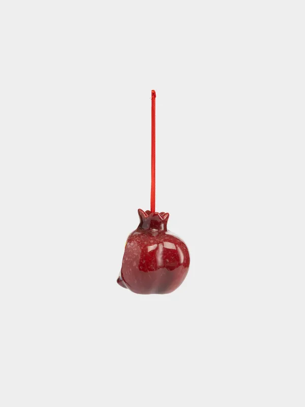 Игрушка елочная, 7 см, Гранат с листом, Fruits, image-1