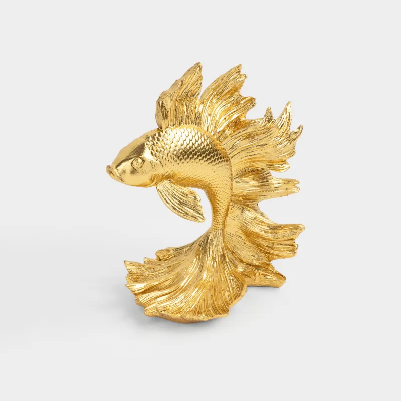 Статуэтка, 20 см, полирезин, золотистая, Рыбка, Goldfish