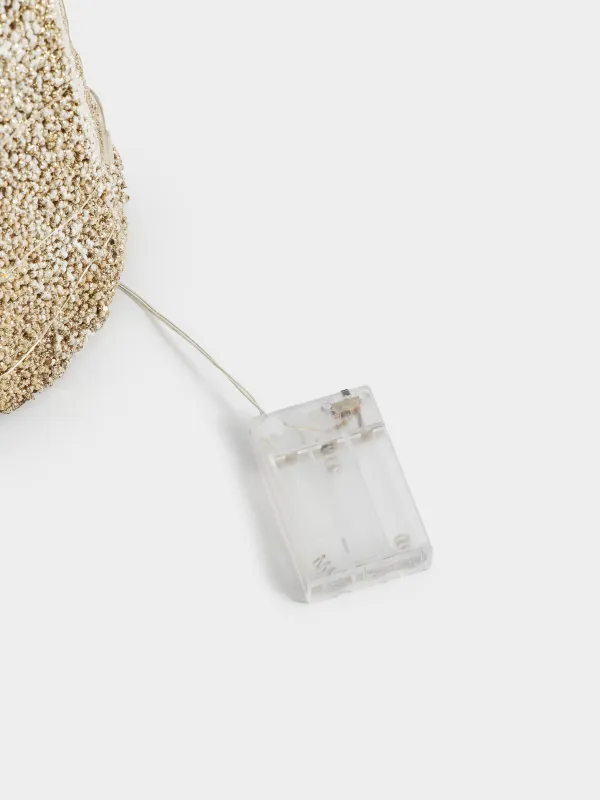 Ель-конус, 80 см, с подсветкой, полиэстер/металл, шампань, Заснеженная ель, Frosty sparks, image-3