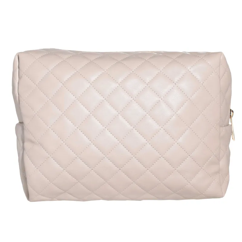 Косметичка, 25х18 см, стеганая, полиуретан, бежевая, Quilted, image-2
