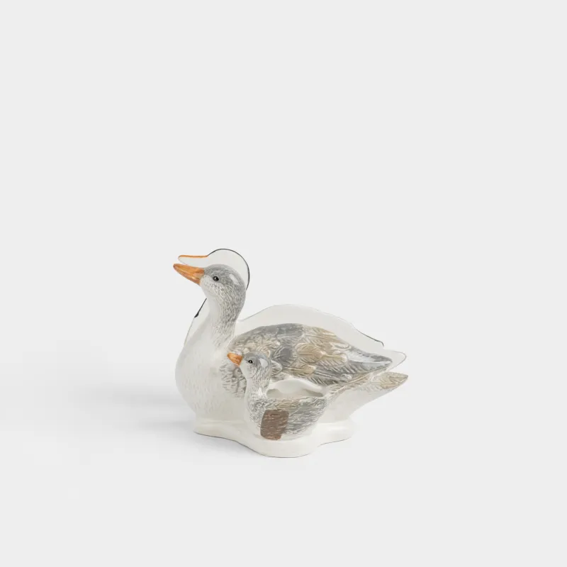 Салфетница, 15 см, с отделением для зубочисток, керамика D, Утки и утенок, Duck